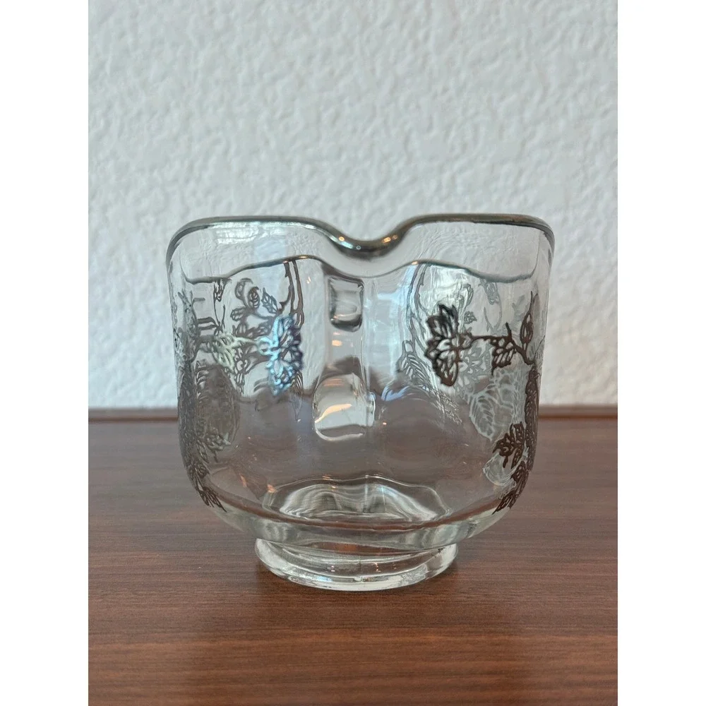 SC19 Silver City Creamer Floral Rose Pattern Sterling Silver Overlay 3 1/4